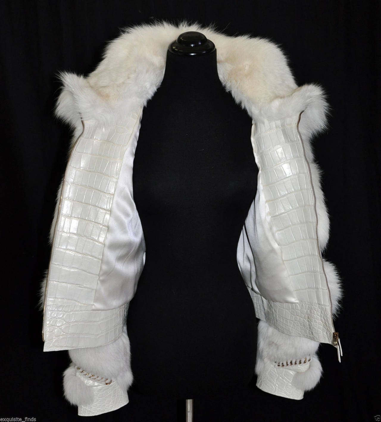 Gucci Pearl Fox Fur and Crocodile Jacket 1