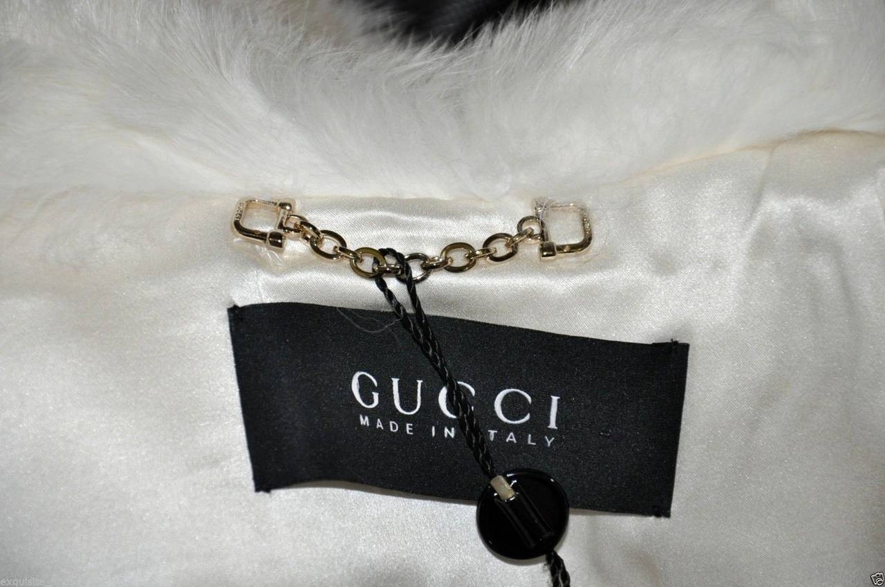Gucci Veste en fourrure de renard et crocodile perlée 4