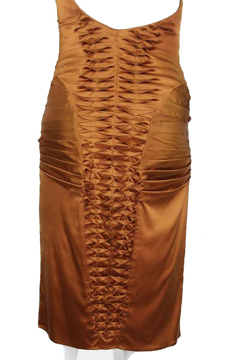 Tom Ford for Gucci Copper Silk Dress In Excellent Condition In Montgomery, TX