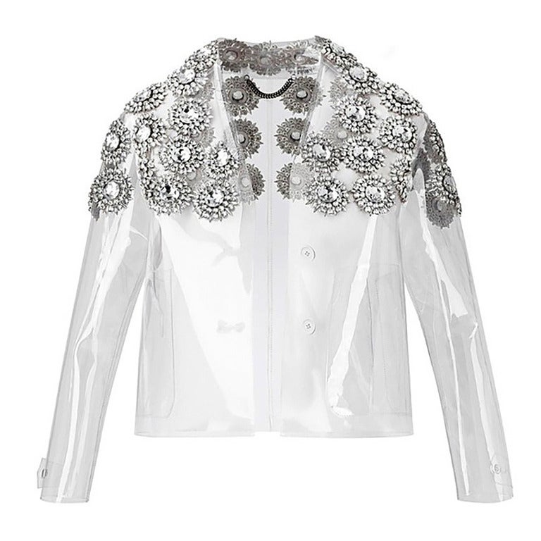 BURBERRY PRORSUM Gem-Embellished Clear Vinyl Jacket at 1stDibs |  transparent vinyl jacket, vinyl jackets