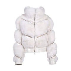 Gucci Pearl Fox Fur and Crocodile Jacket