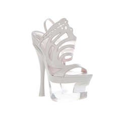 VERSACE off white perspex platform sandal