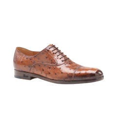 Used Gucci men cuir color ostrich lace-up oxfords