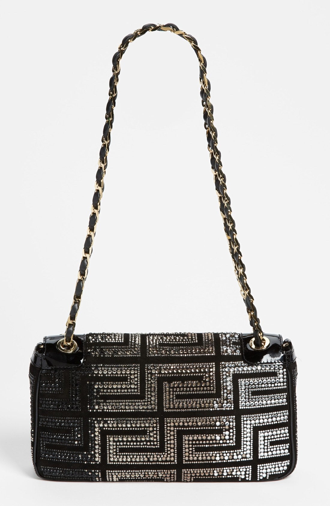 Black GIANNI VERSACE COUTURE Crystal Embellished Shoulder Bag