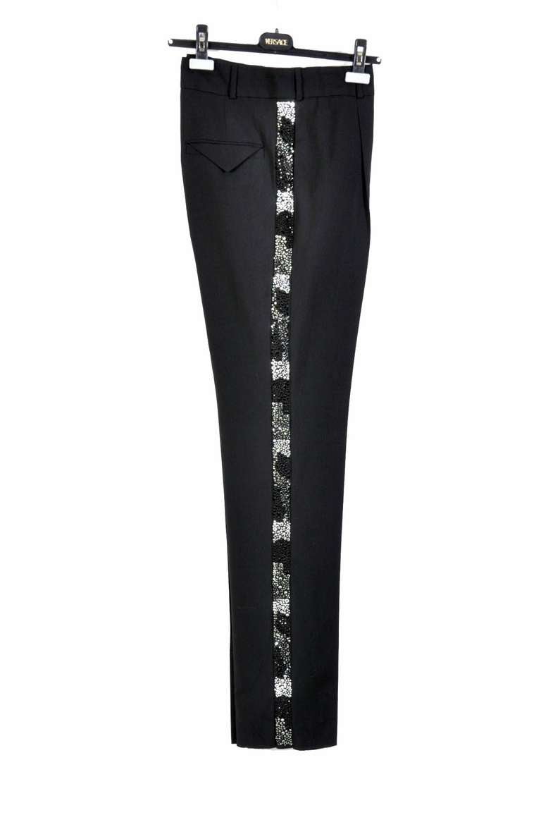 New VERSACE TAILOR MADE CRYSTAL EMBELLISHED TUXEDO SUIT 48 - 38 1