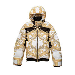 New VERSACE BAROQUE PRINTED DOWN JACKET