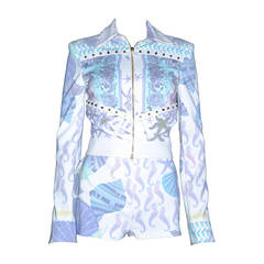 VERSACE Seashell Print Jacket and Shorts Suit 10