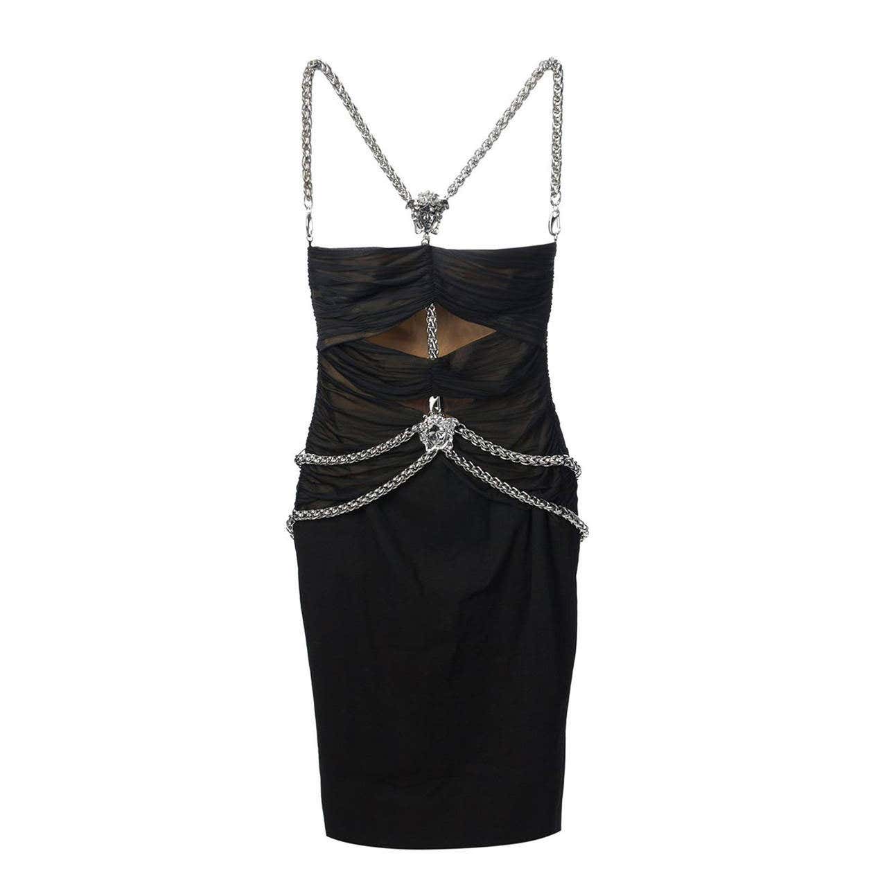 New Versace Medusa Black Dress For Sale at 1stDibs | versace black ...