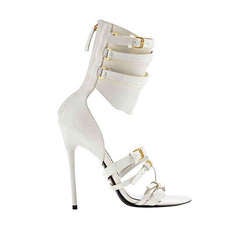 New Tom Ford Gladiator Triple-Buckle Ivory Leather Sandals 36 - 6