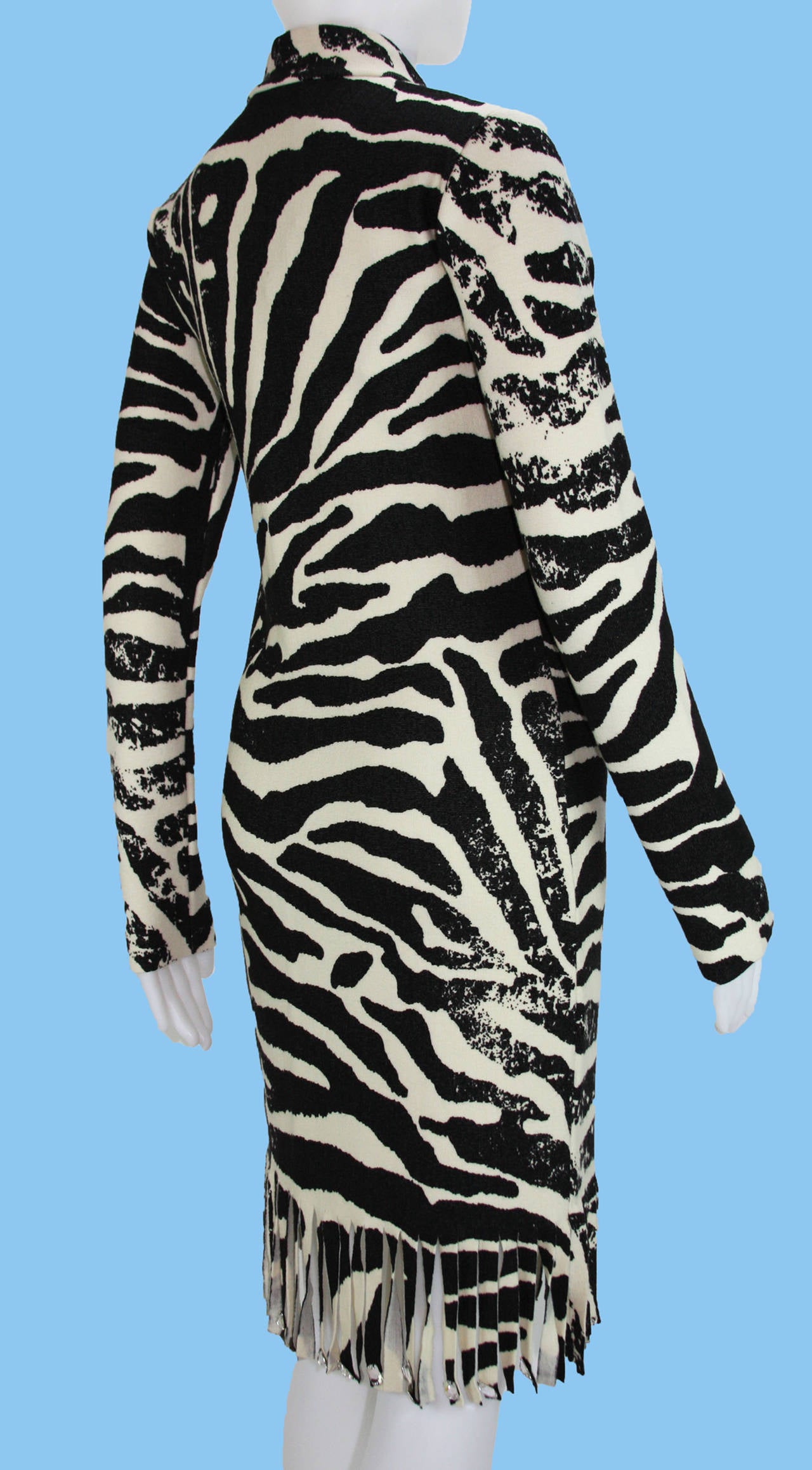 Women's Blumarine Zebra Print Crystal Embellished Dress