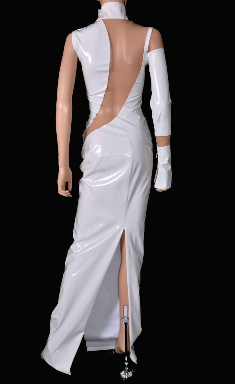 Women's Versace white Japanese vinyl gown
