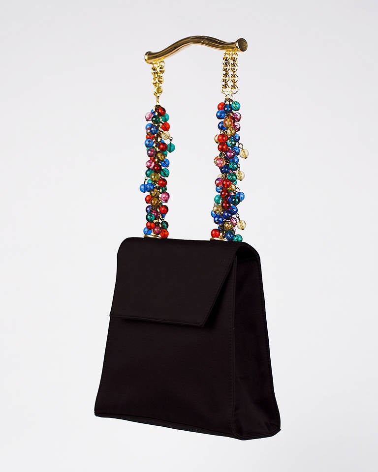 Black Gianni Versace Couture Embellished Handbag, 1991