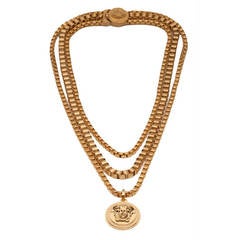 Versace Triple Chain Medusa Necklace