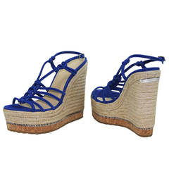 New JIMMY CHOO PLATFORM ESPADRILLE WEDGE SHOES