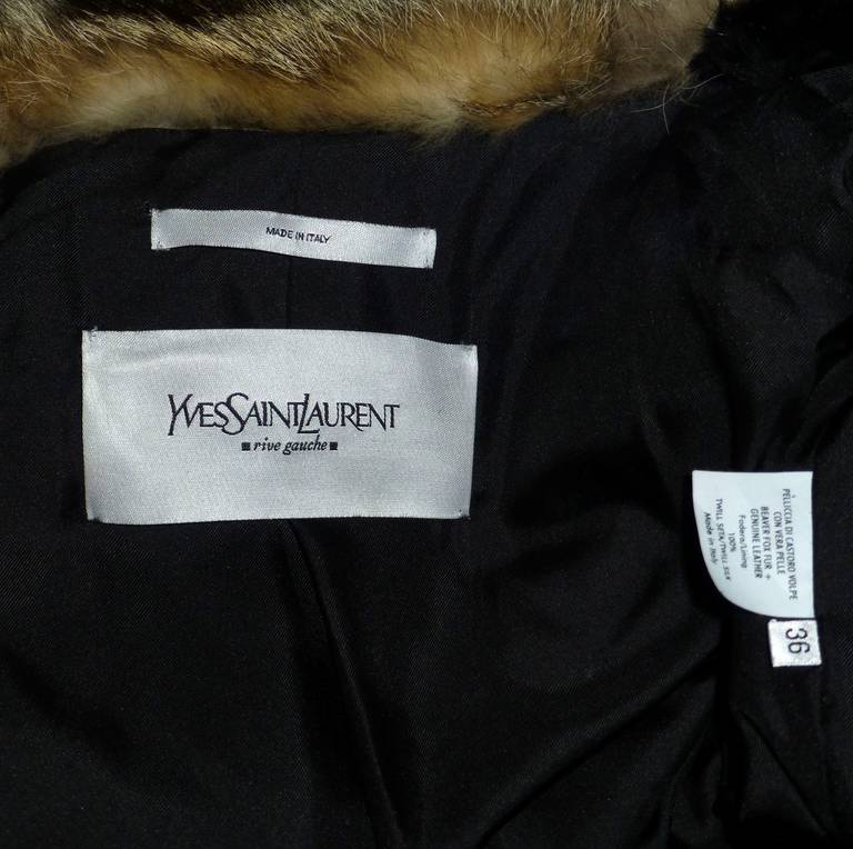 TOM FORD for YVES SAINT LAURENT BEAVER and FOX FUR RUNWAY COAT In Excellent Condition In Montgomery, TX