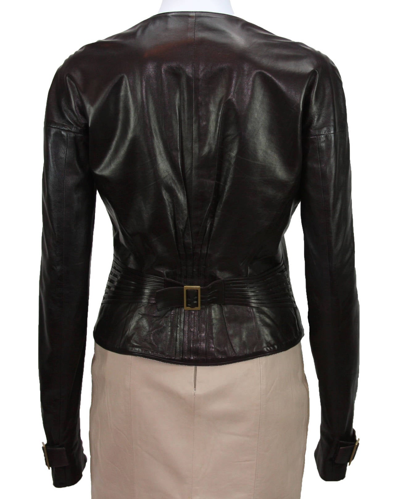 Women's TOM FORD for GUCCI F/W 2003 BROWN LEATHER JACKET