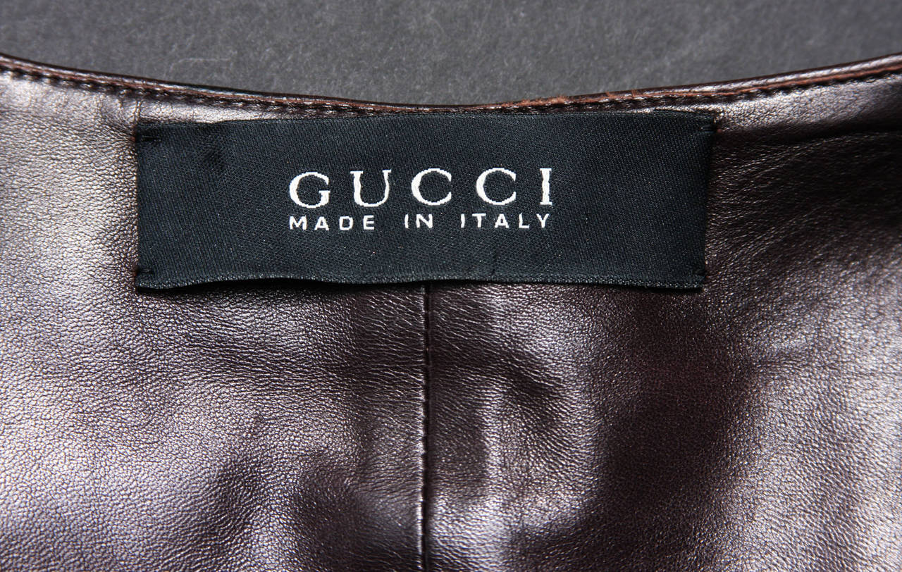 TOM FORD for GUCCI F/W 2003 BROWN LEATHER JACKET 1