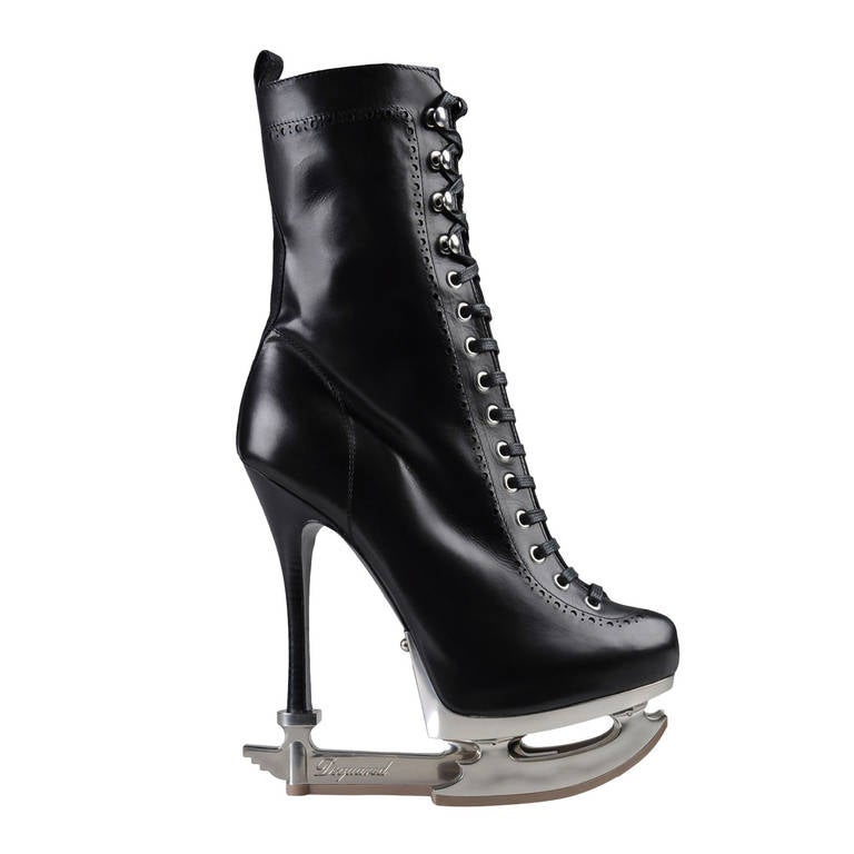 New DSQUARED2 *SKATE MOSS* ICE SKATE BLACK LEATHER BOOTS at 1stDibs |  dsquared ice skate boots, dsquared skate moss boots, dsquared ice skate  heels