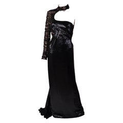 VERSACE BLACK EMBELLISHED ONE SHOULDER SDRESS  *as seen on Kerry* 38 - 2