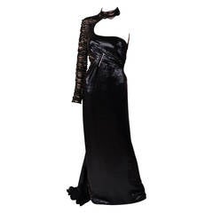 New VERSACE BLACK EMBELLISHED GOWN 9