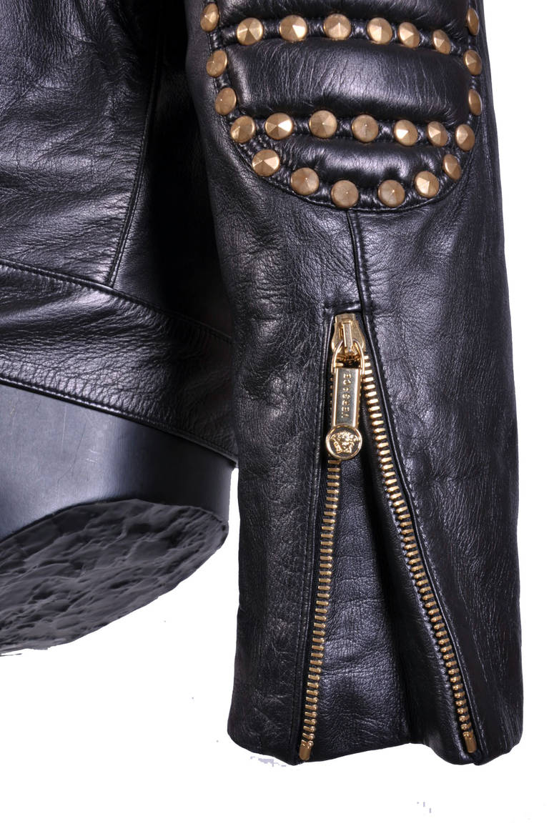 quilted studded leather jacket