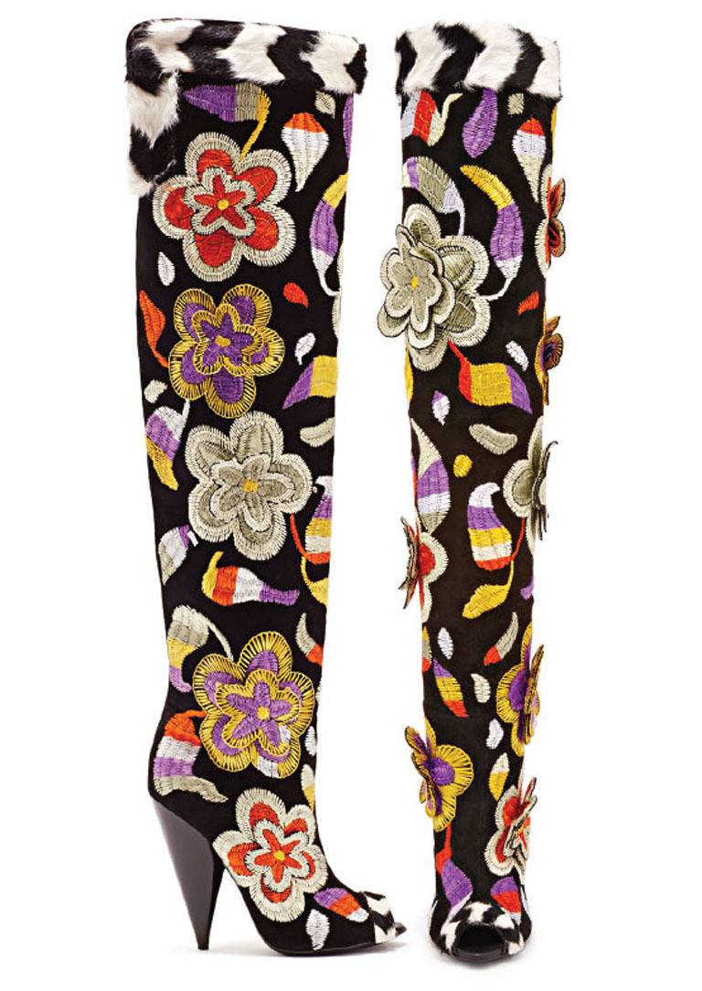 floral over the knee boots