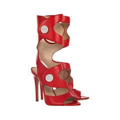 VERSACE Red Cut-out leather sandals