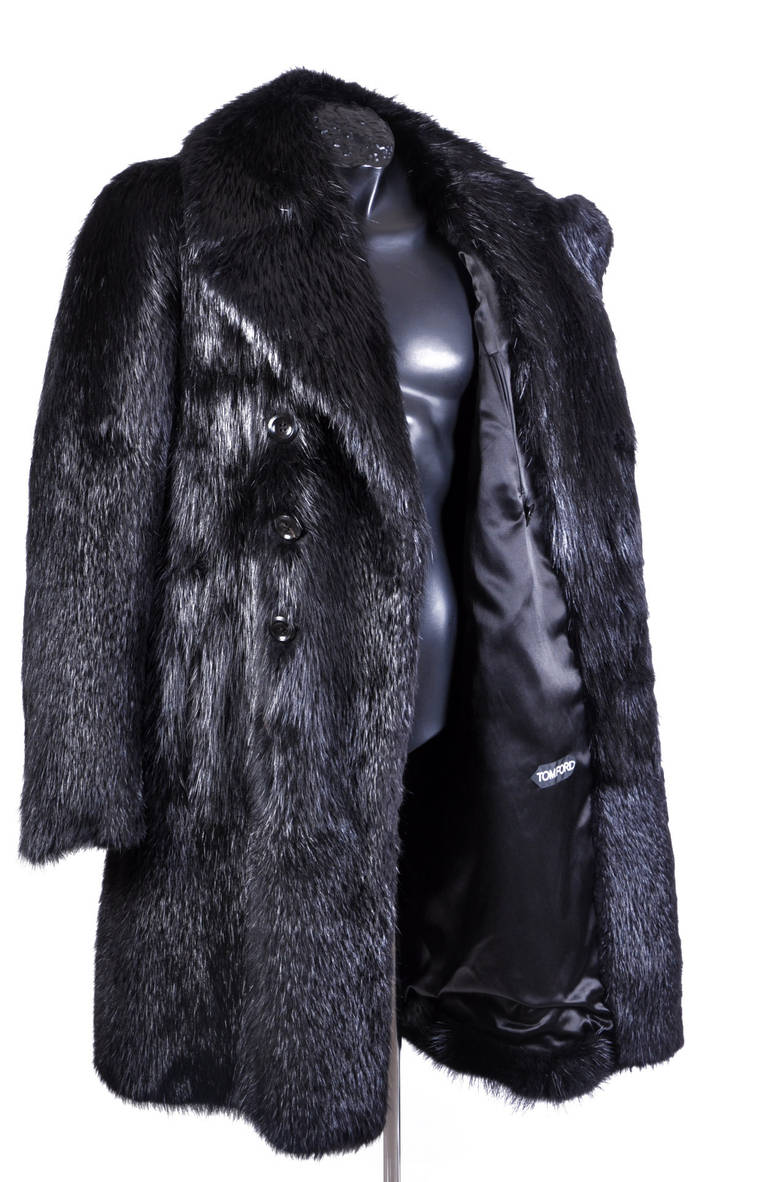 black beaver fur coat