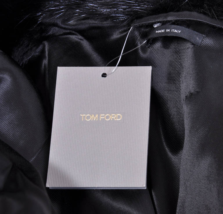 New TOM FORD BLACK BEAVER MENS FUR COAT In New Condition In Montgomery, TX