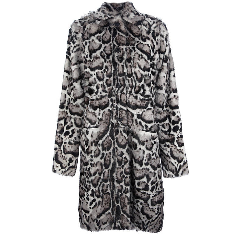 Christopher Kane Black Jaguar Print Fur and Leather Coat at 1stDibs ...