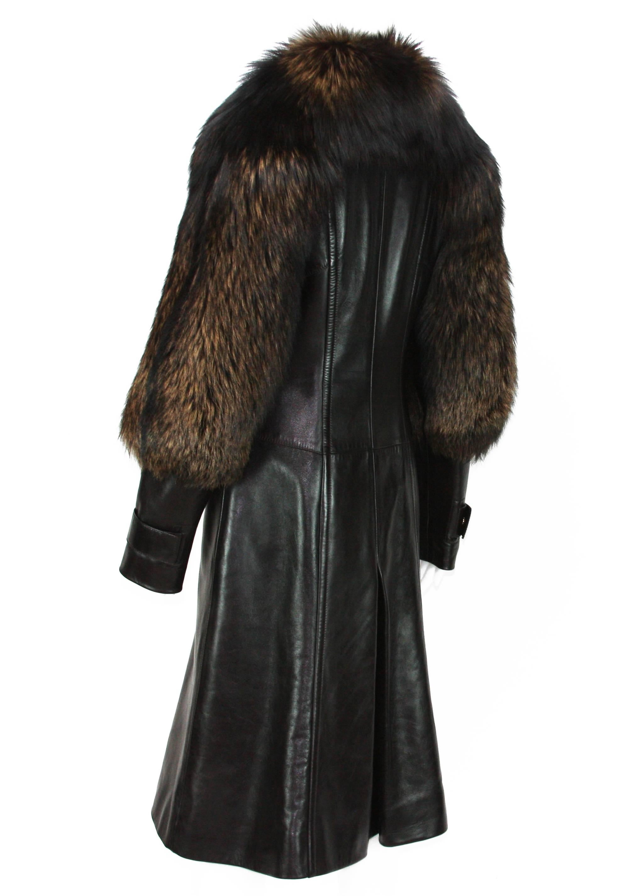 TOM FORD for GUCCI F/W 2003 LEATHER COAT w/ FUR For Sale at 1stDibs ...