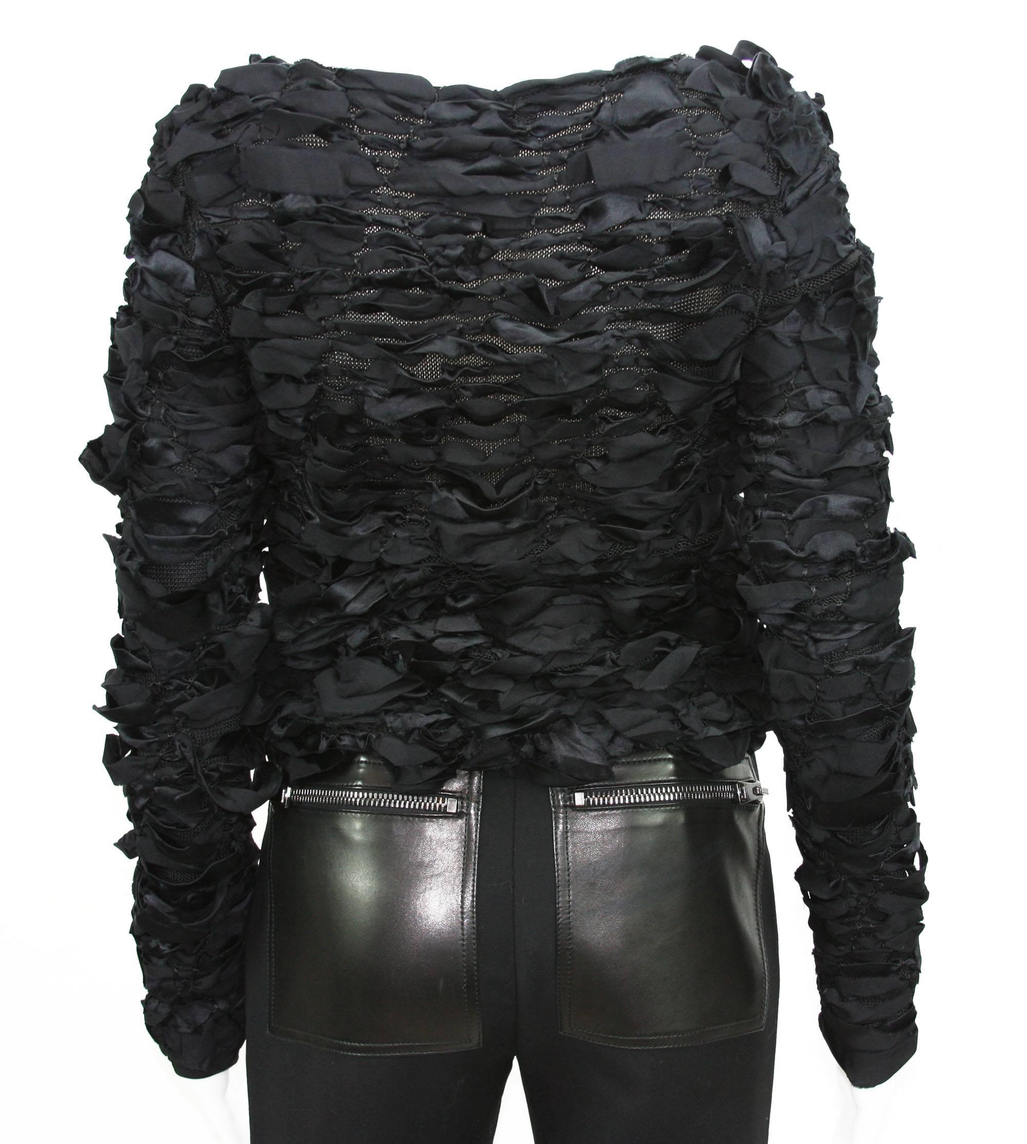 Tom Ford for Yves Saint Laurent Fall 2001 Black Stretch Sweater It. S In Excellent Condition In Montgomery, TX