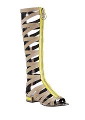 New VERSACE Tan Suede Knee Sandal Gladiator Boots