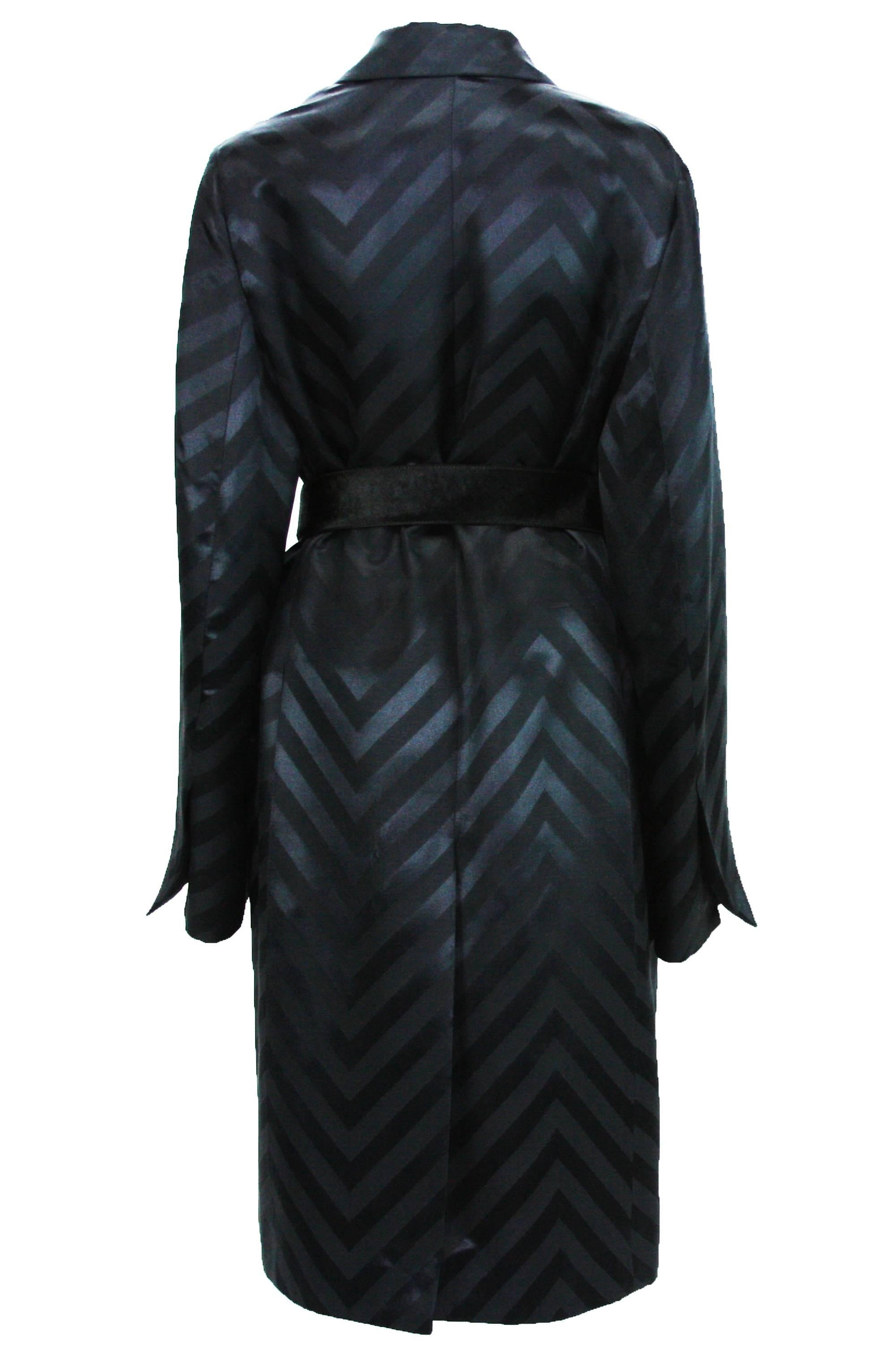 Tom Ford for Gucci F/W 2002 Black Silk Kimono Coat with Belt  1