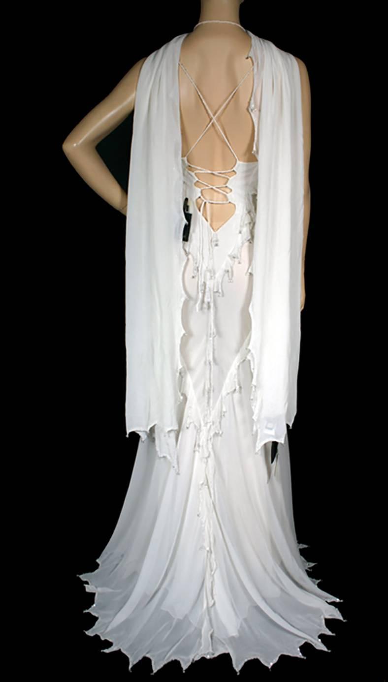 Vintage Roberto Cavalli Embellished Silk Gown For Sale at 1stdibs