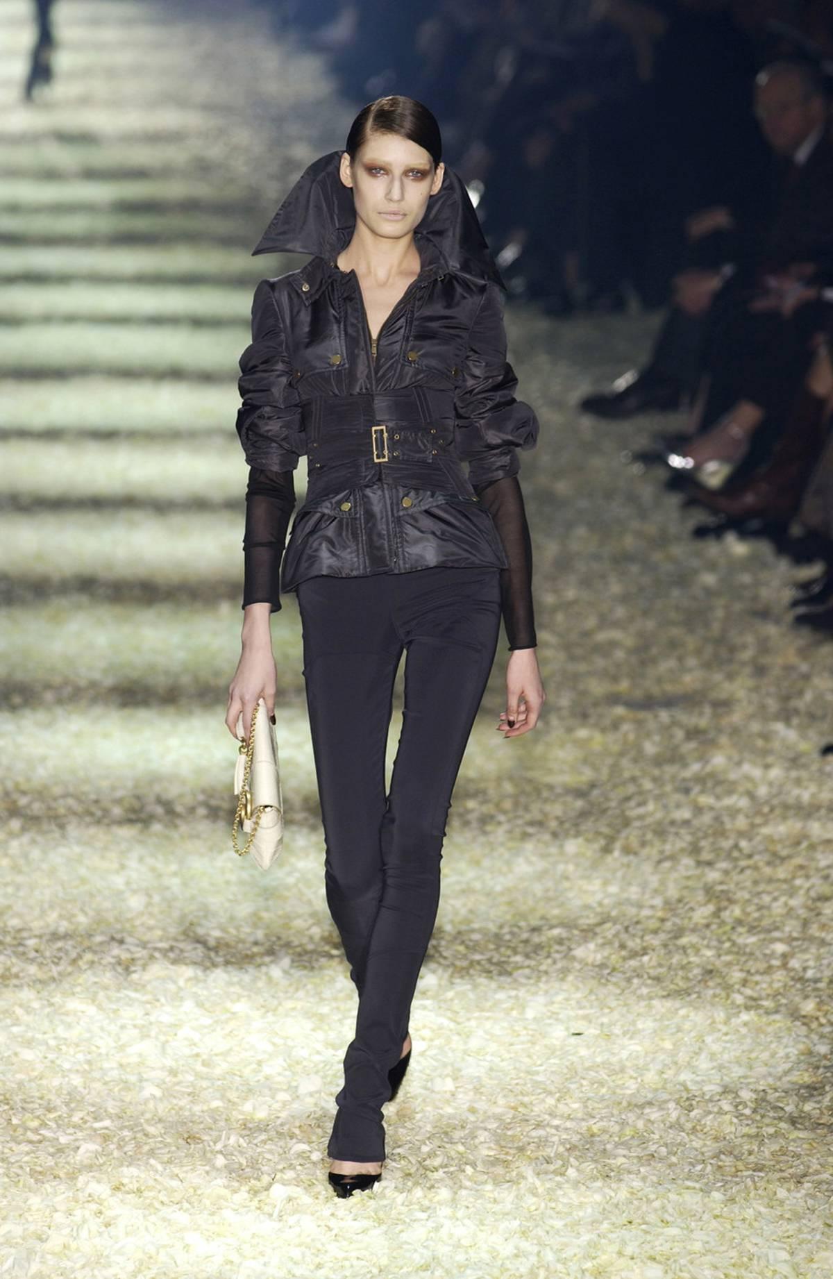 TOM FORD for GUCCI F/W 2003 COLLECTION CORSET BELT BLACK JACKET 46 - 8/10 4