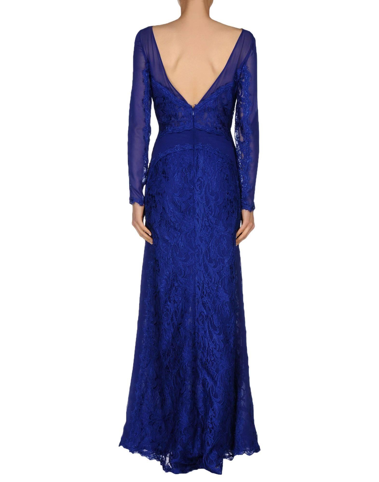 New Emilio Pucci Lace Cheer Blue Dress Gown It.40 In New Condition In Montgomery, TX