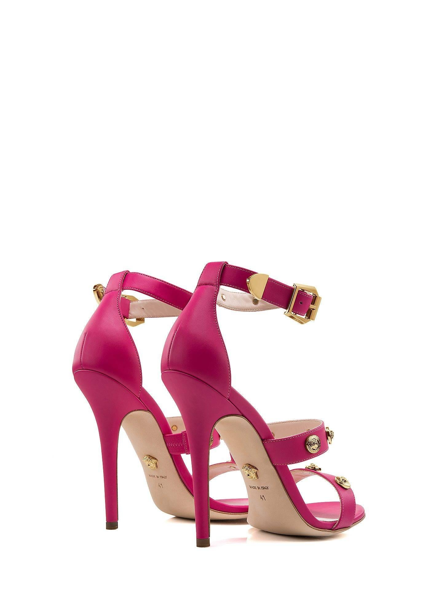 VERSACE SANDALS

Slip into these sandals to make a nice lasting impression at your next cocktail party.

Hot pink 