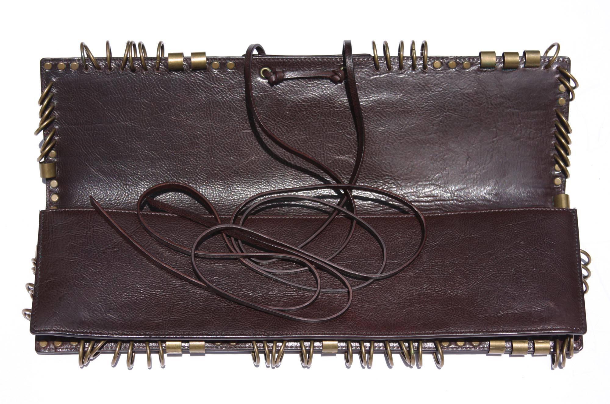 Black Tom Ford for Yves Saint Laurent S/S 2002 Brown Leather Clutch
