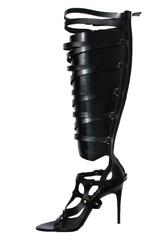 New TOM FORD Black Strappy Buckled Sandal Leather Gladiator Boots
