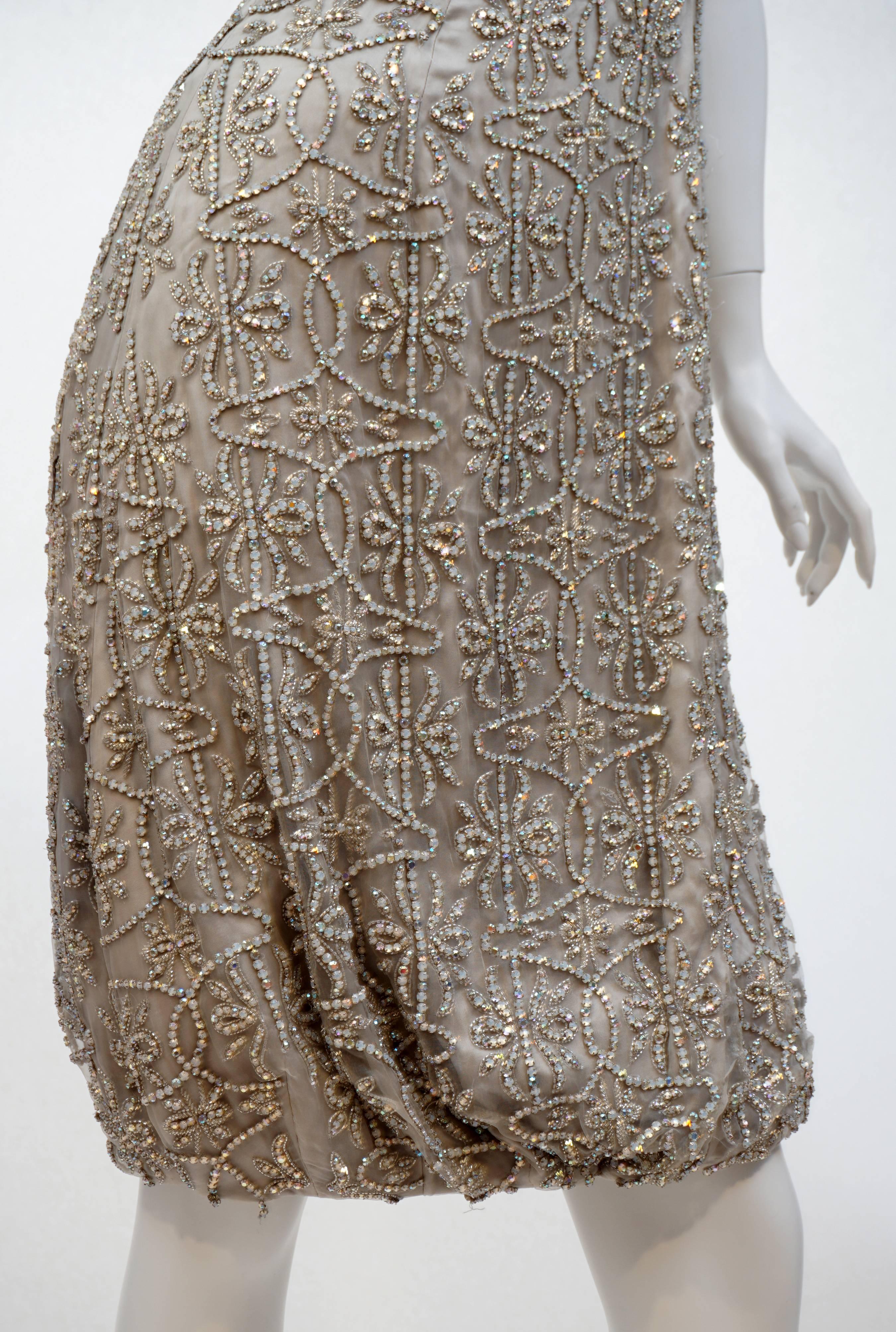 Vestido de seda con adornos Giorgio Armani Marrón en venta