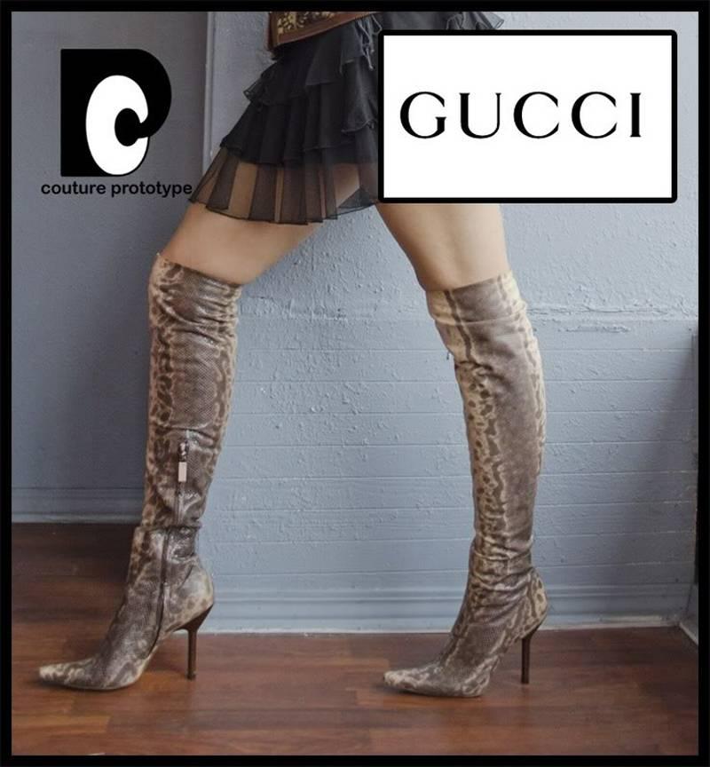gucci snake bottom boots
