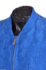 VERSACE LASER CUT SUEDE LEATHER with BAROCCO APPLIQUE JACKET