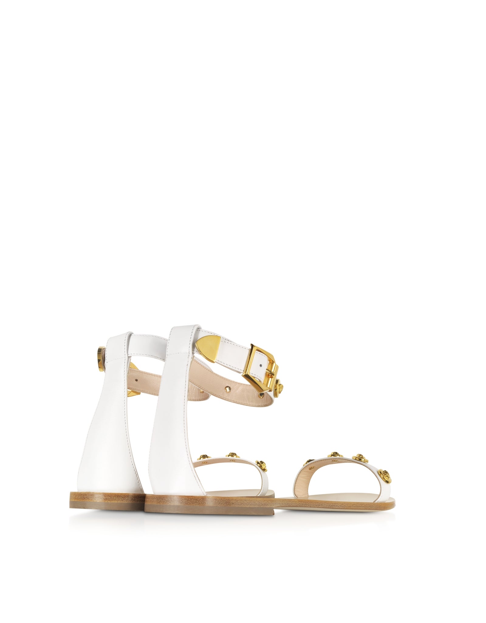 VERSACE white leather flat sandals at 1stDibs | versace white sandals,  versace flat sandals, versace medusa flat sandals
