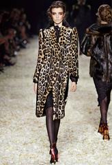 TOM FORD PRINTED LEOPARD COAT with EMBOSSED PONY FRAME
