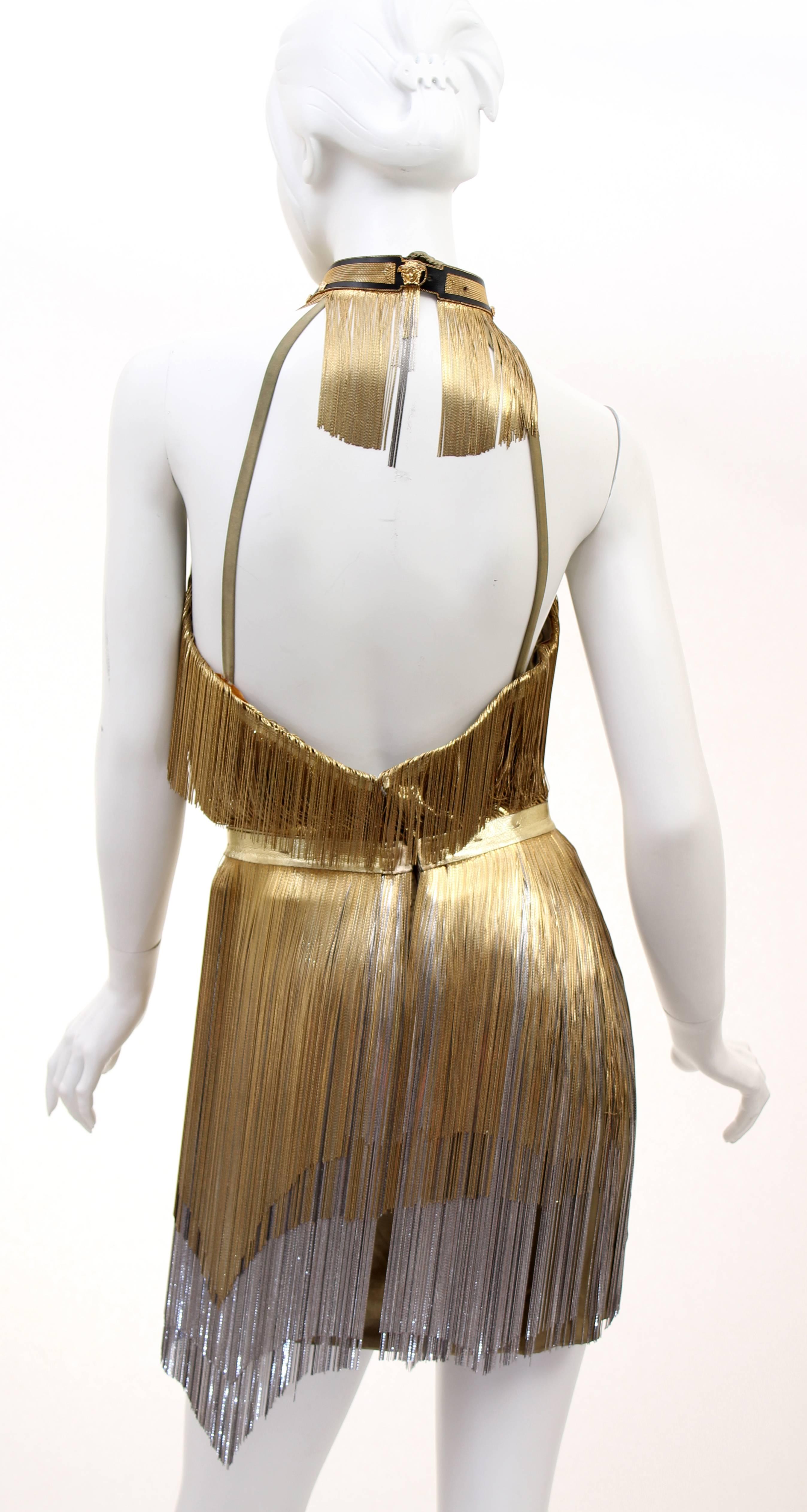 gold fringe dress