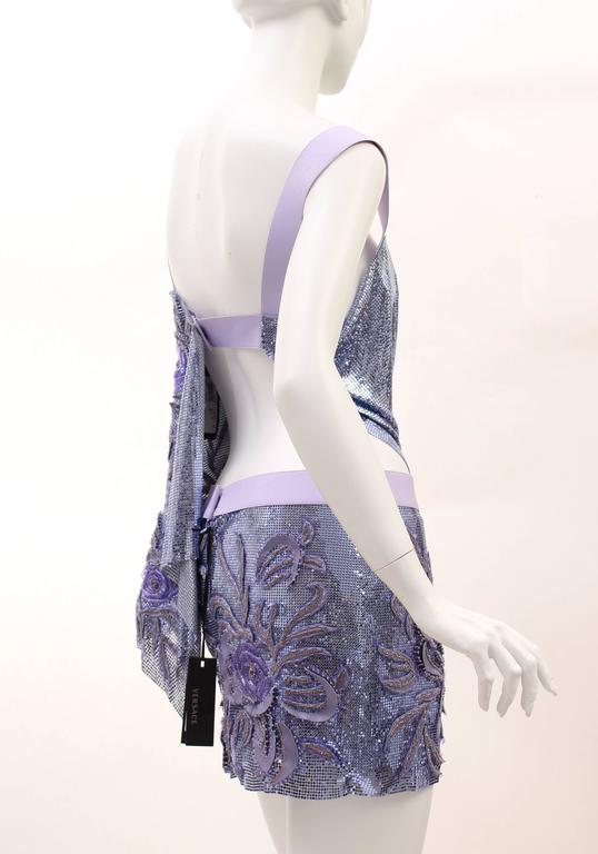 Versace Metal mesh crystal embellished Top and Skirt Set at 1stDibs ...