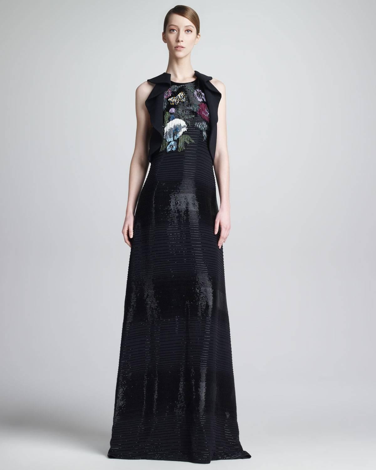 New ETRO FULLY BEADED BLACK GOWN 2