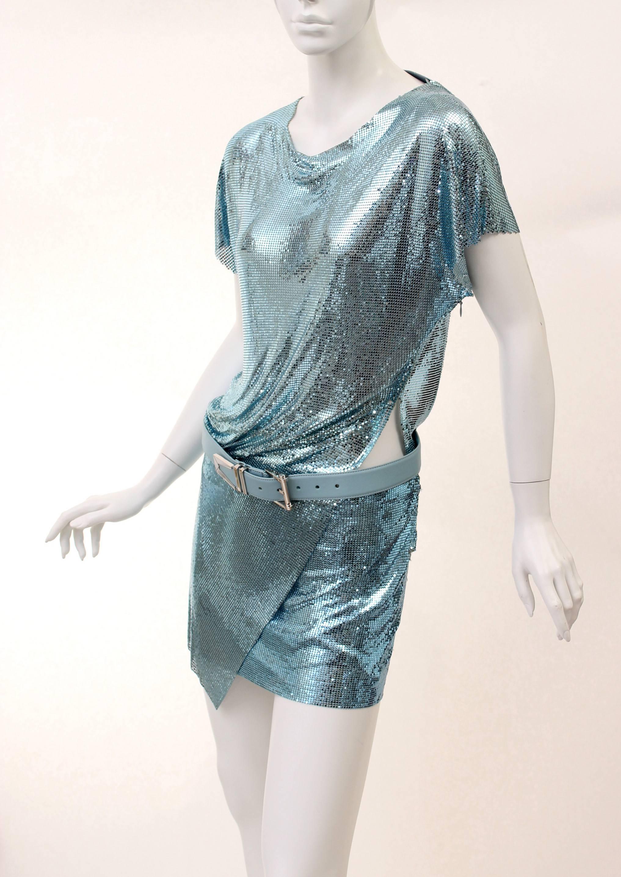 versace metal mesh mini dress