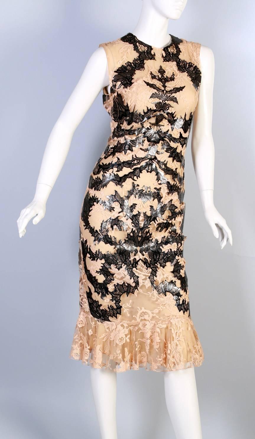 laser cut lace dress